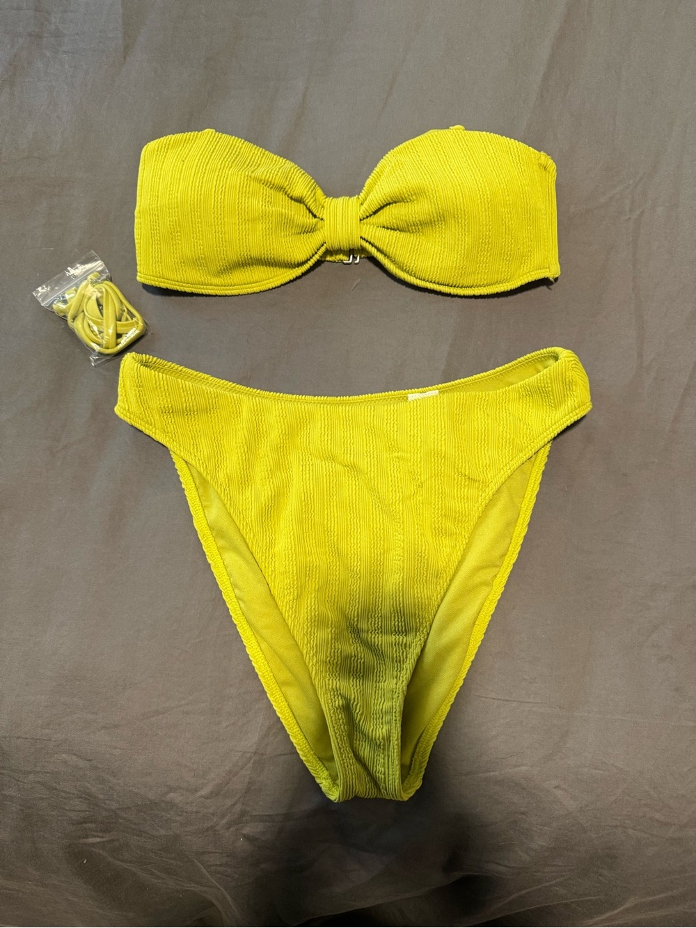 Abercrombie & Fitch Neon Yellow Ribbed Bikini